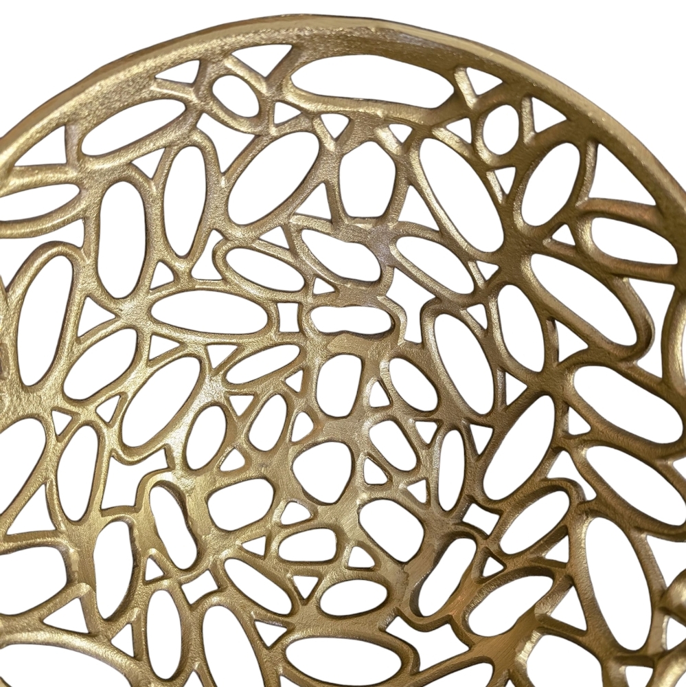 Decorative Contemporary Gold Painted Bowl Shiny Metallic Colored Bowl Home Decor - Picture 10 of 13